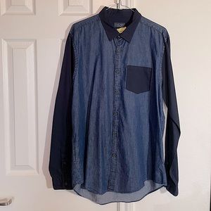 Zara Casual Long sleeve chambray shirt XL
